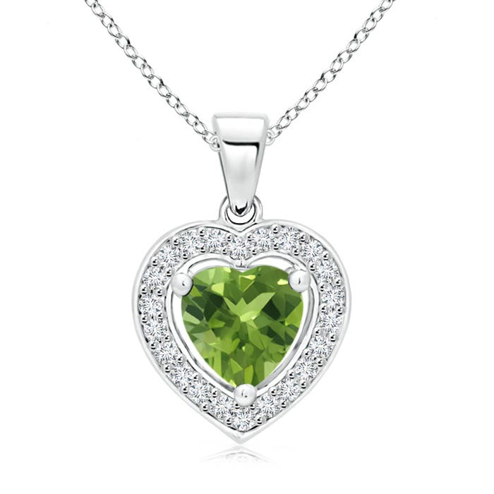 AAA - Peridot / 0.83 CT / 14 KT White Gold