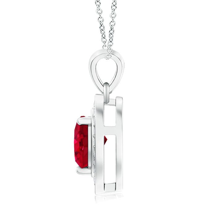 AAA - Ruby / 0.93 CT / 14 KT White Gold