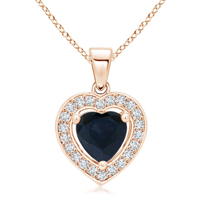 A - Blue Sapphire / 0.98 CT / 14 KT Rose Gold