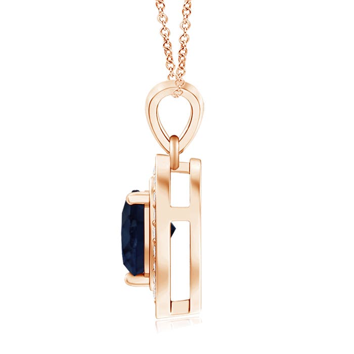 A - Blue Sapphire / 0.98 CT / 14 KT Rose Gold