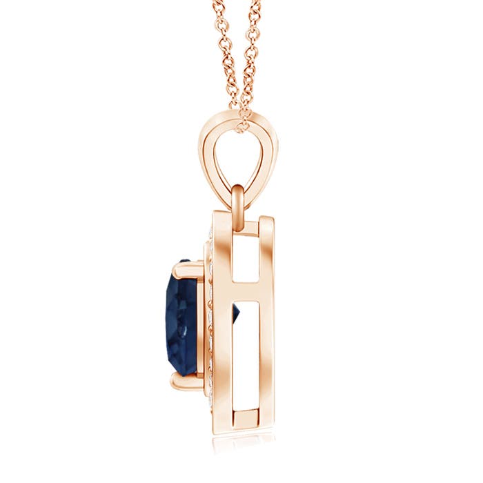 AA - Blue Sapphire / 0.98 CT / 14 KT Rose Gold