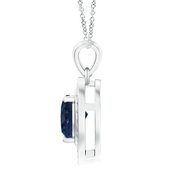 AA - Blue Sapphire / 0.98 CT / 14 KT White Gold