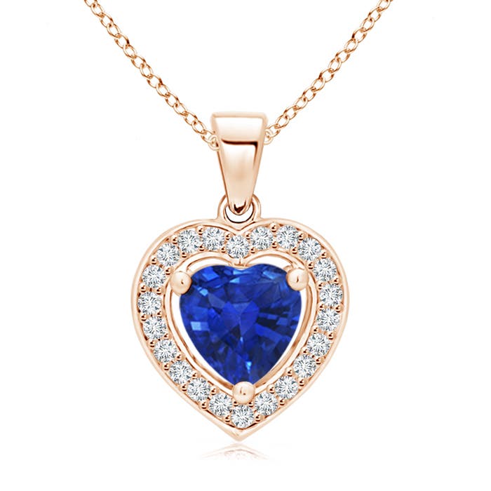 AAA - Blue Sapphire / 0.98 CT / 14 KT Rose Gold