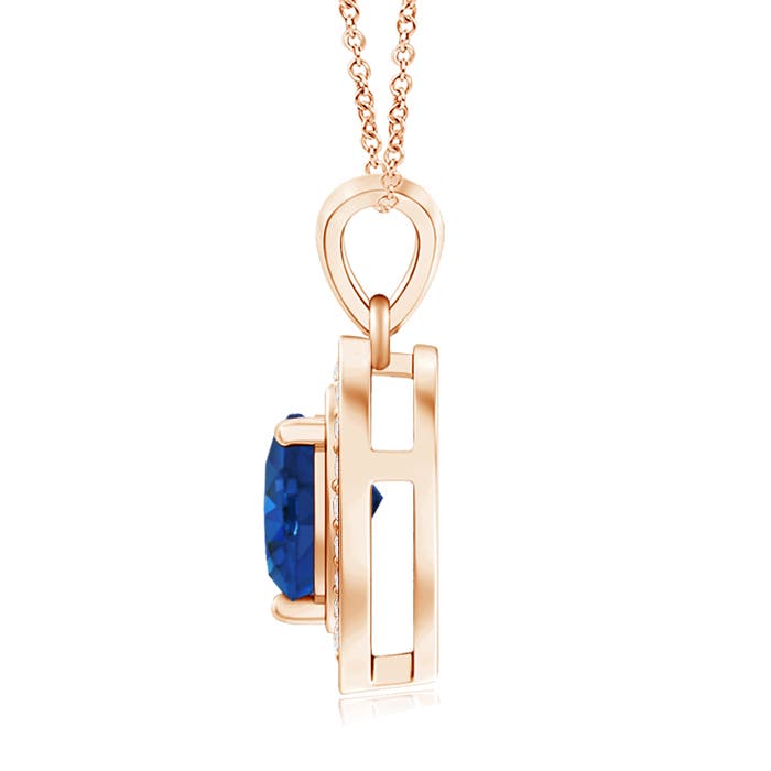 AAA - Blue Sapphire / 0.98 CT / 14 KT Rose Gold