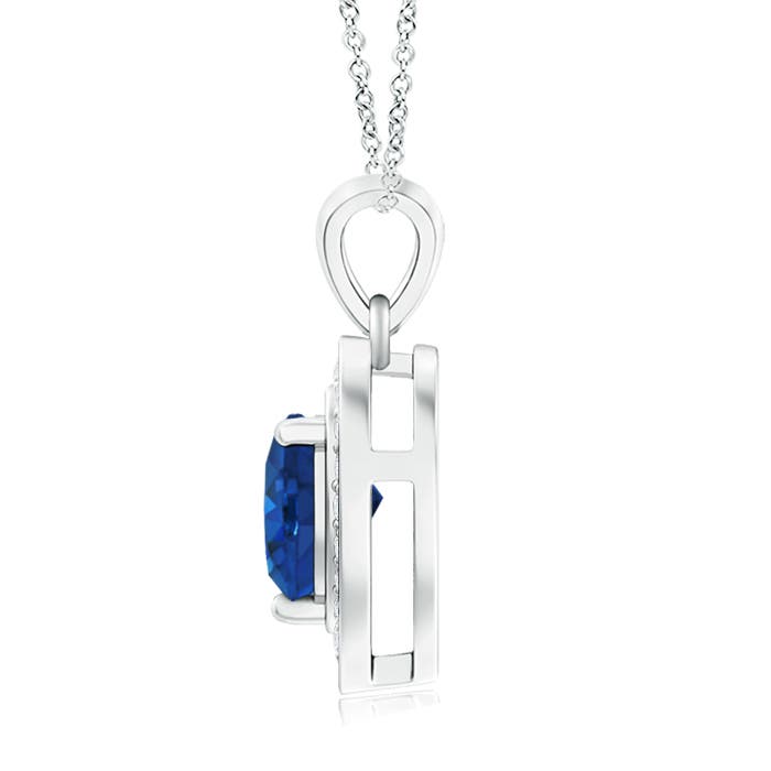 AAA - Blue Sapphire / 0.98 CT / 14 KT White Gold