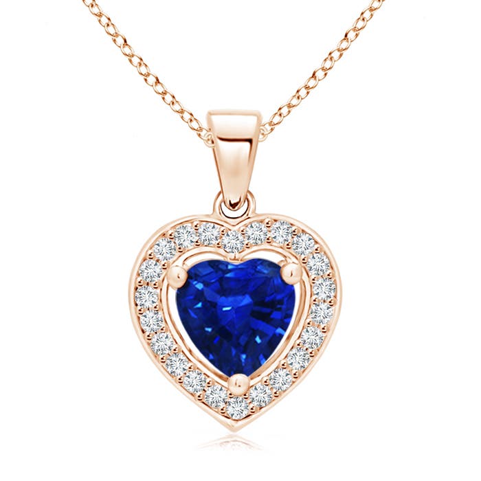 AAAA - Blue Sapphire / 0.98 CT / 14 KT Rose Gold