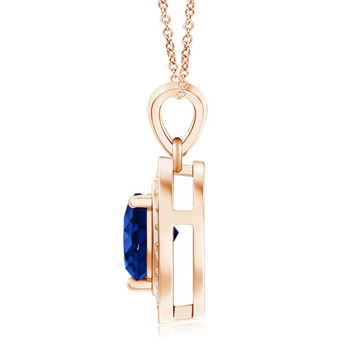 AAAA - Blue Sapphire / 0.98 CT / 14 KT Rose Gold