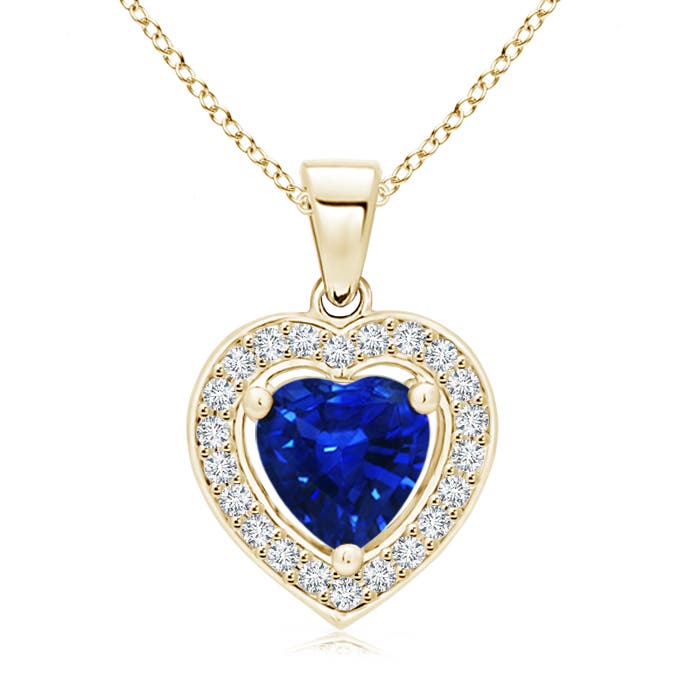 AAAA - Blue Sapphire / 0.98 CT / 14 KT Yellow Gold