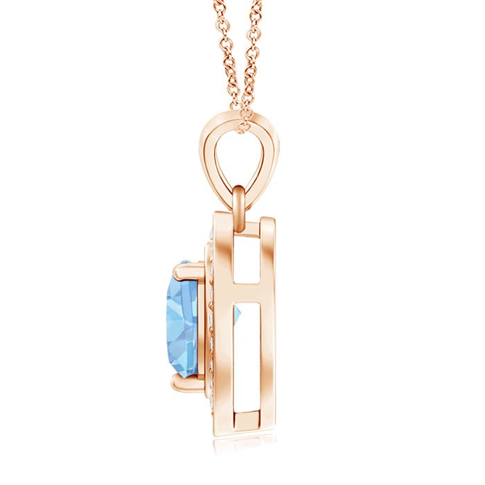 A - Swiss Blue Topaz / 1.05 CT / 14 KT Rose Gold