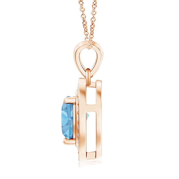 AA - Swiss Blue Topaz / 1.05 CT / 14 KT Rose Gold