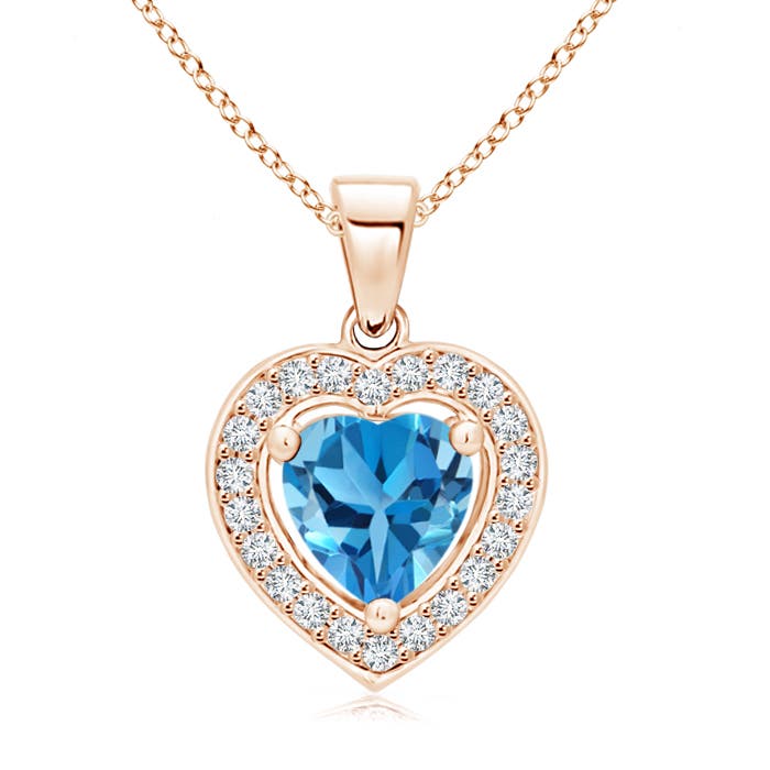 AAA - Swiss Blue Topaz / 1.05 CT / 14 KT Rose Gold