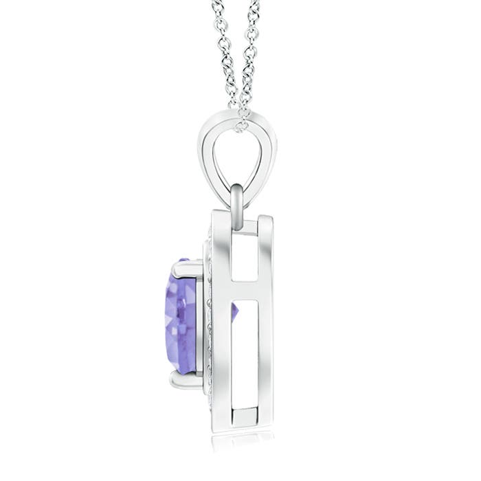 A - Tanzanite / 0.93 CT / 14 KT White Gold