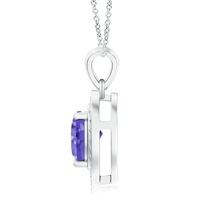 AA - Tanzanite / 0.93 CT / 14 KT White Gold