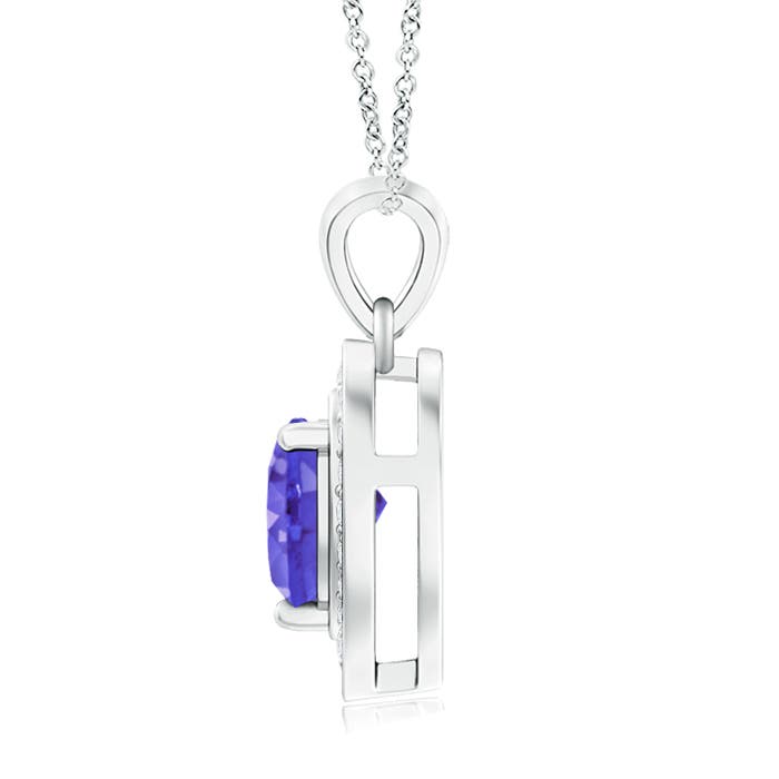 AAA - Tanzanite / 0.93 CT / 14 KT White Gold