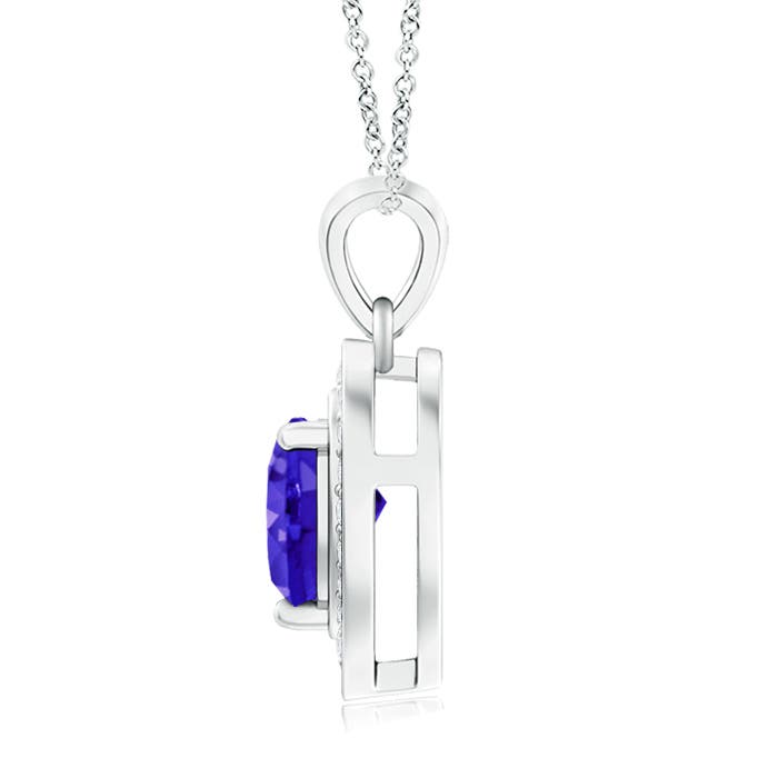 AAAA - Tanzanite / 0.93 CT / 14 KT White Gold