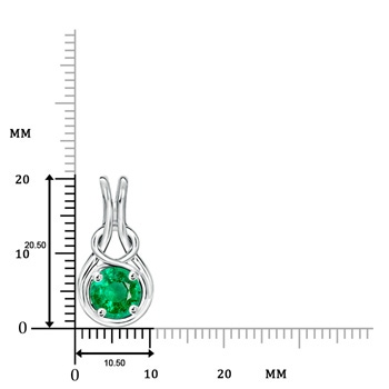 7mm AAA Round Emerald Infinity Love Knot Pendant in White Gold Product Image