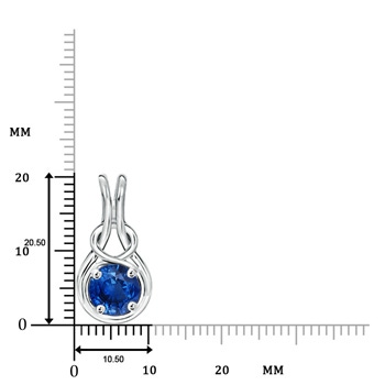 7mm AAA Round Sapphire Infinity Love Knot Pendant in White Gold Product Image