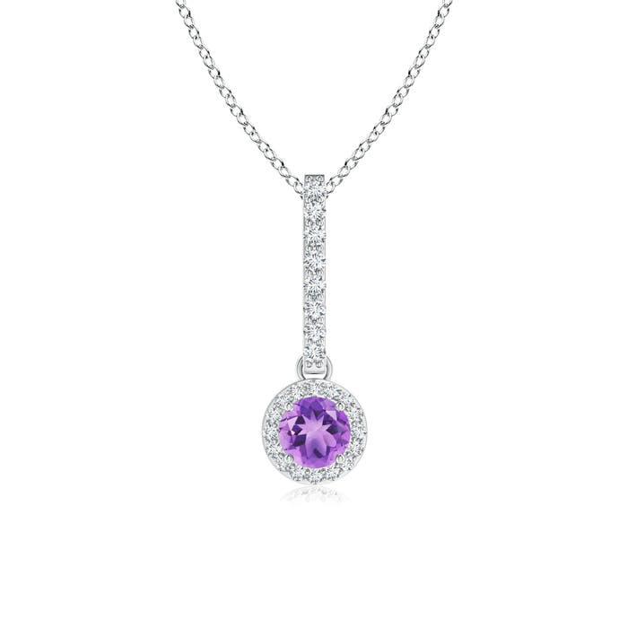 A - Amethyst / 0.37 CT / 14 KT White Gold