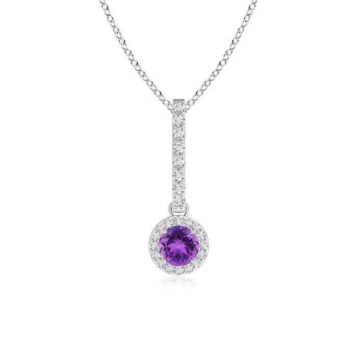 AAA - Amethyst / 0.37 CT / 14 KT White Gold