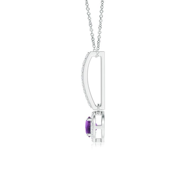 AAA - Amethyst / 0.37 CT / 14 KT White Gold