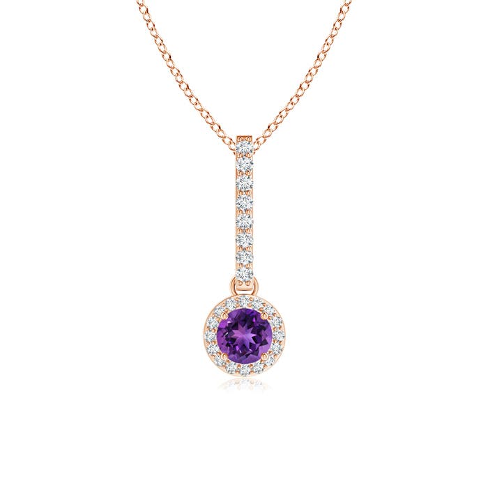 AAAA - Amethyst / 0.37 CT / 14 KT Rose Gold