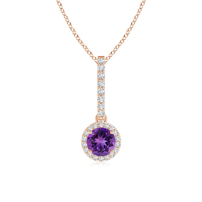 AAAA - Amethyst / 0.6 CT / 14 KT Rose Gold