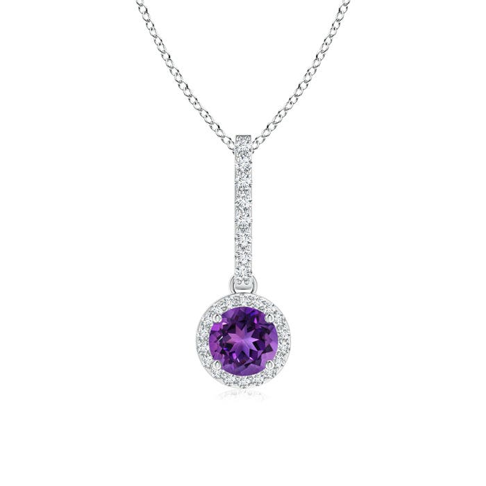 AAAA - Amethyst / 0.6 CT / 14 KT White Gold