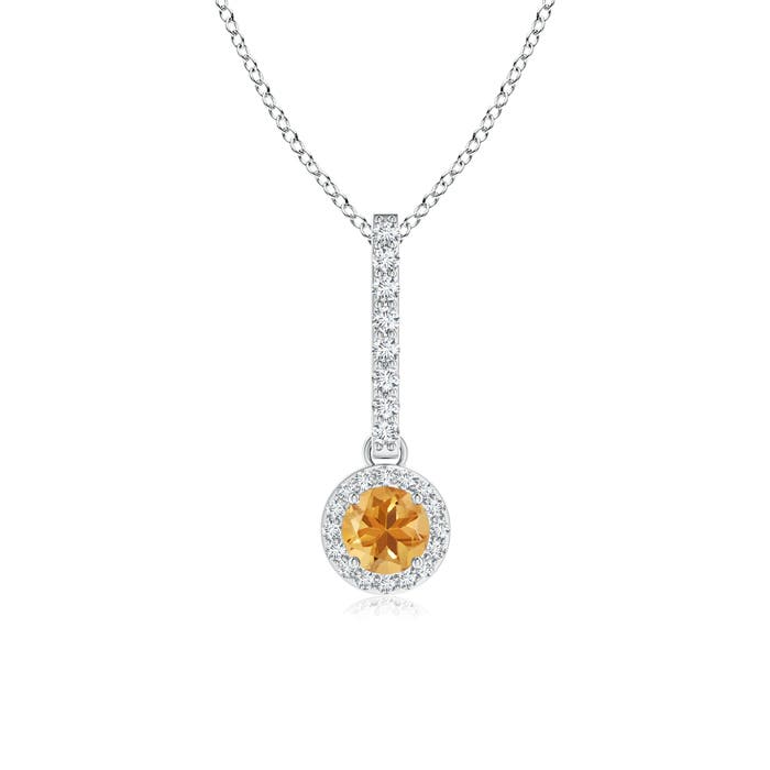 A - Citrine / 0.35 CT / 14 KT White Gold