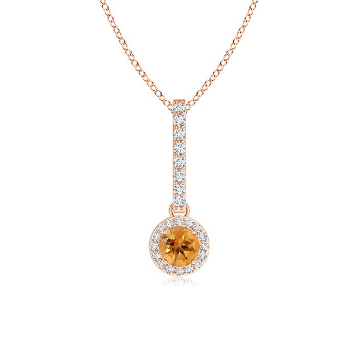 AA - Citrine / 0.35 CT / 14 KT Rose Gold