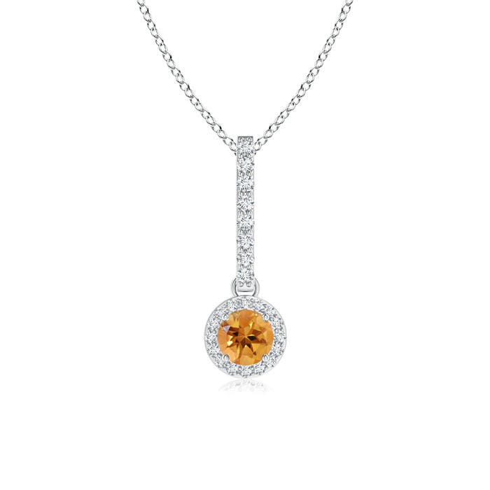 AA - Citrine / 0.35 CT / 14 KT White Gold