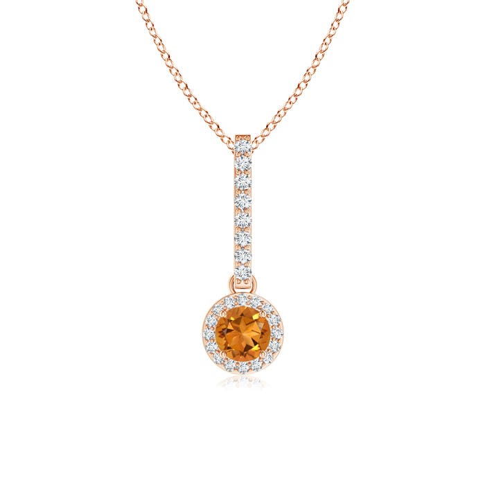 AAA - Citrine / 0.35 CT / 14 KT Rose Gold