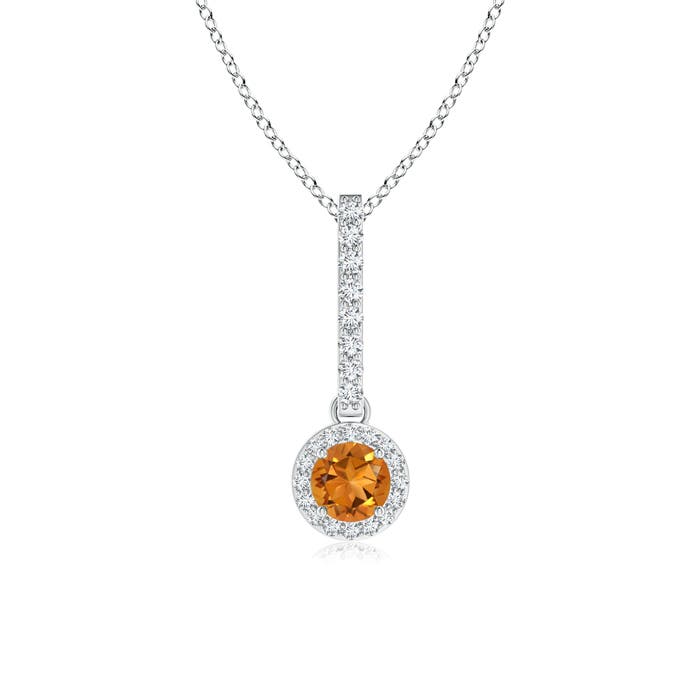 AAA - Citrine / 0.35 CT / 14 KT White Gold