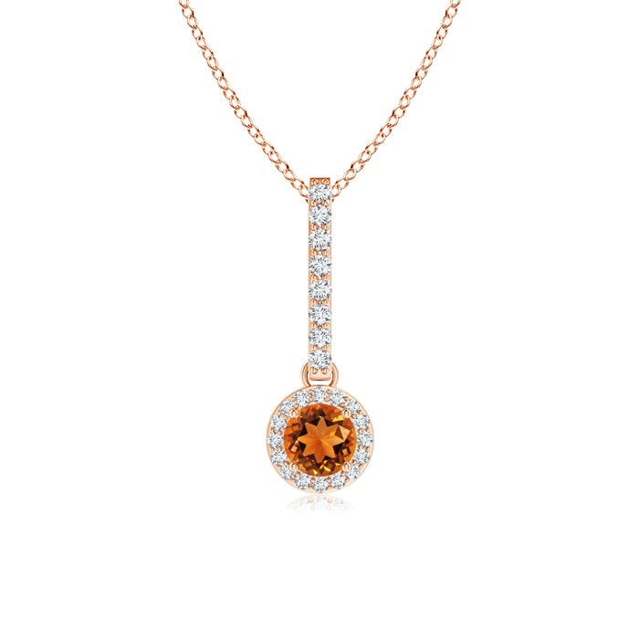 AAAA - Citrine / 0.35 CT / 14 KT Rose Gold