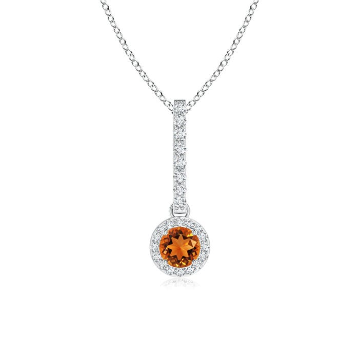 AAAA - Citrine / 0.35 CT / 14 KT White Gold