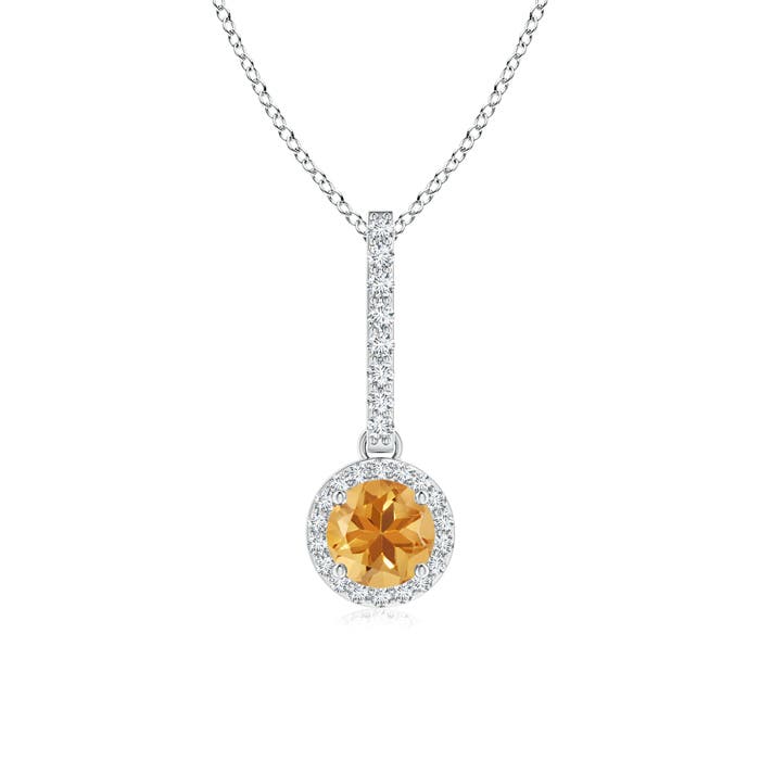 A - Citrine / 0.6 CT / 14 KT White Gold