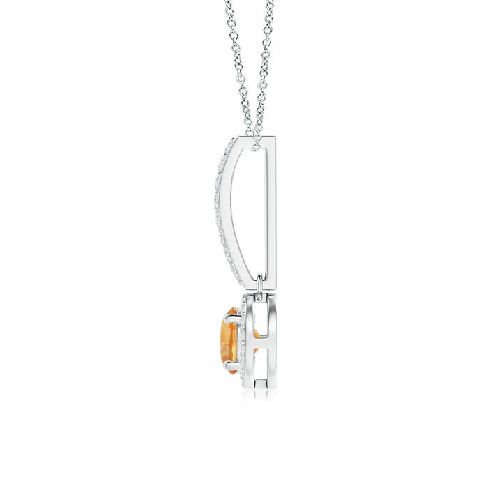 A - Citrine / 0.6 CT / 14 KT White Gold