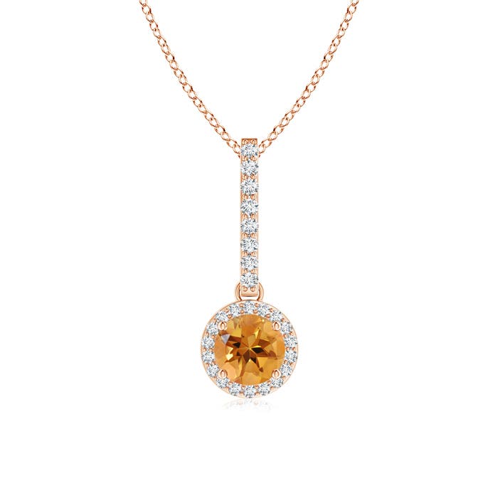 AA - Citrine / 0.6 CT / 14 KT Rose Gold