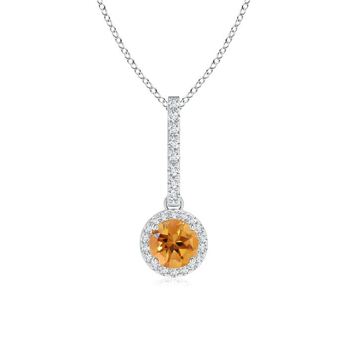 AA - Citrine / 0.6 CT / 14 KT White Gold