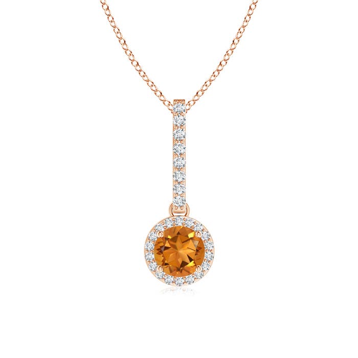 AAA - Citrine / 0.6 CT / 14 KT Rose Gold