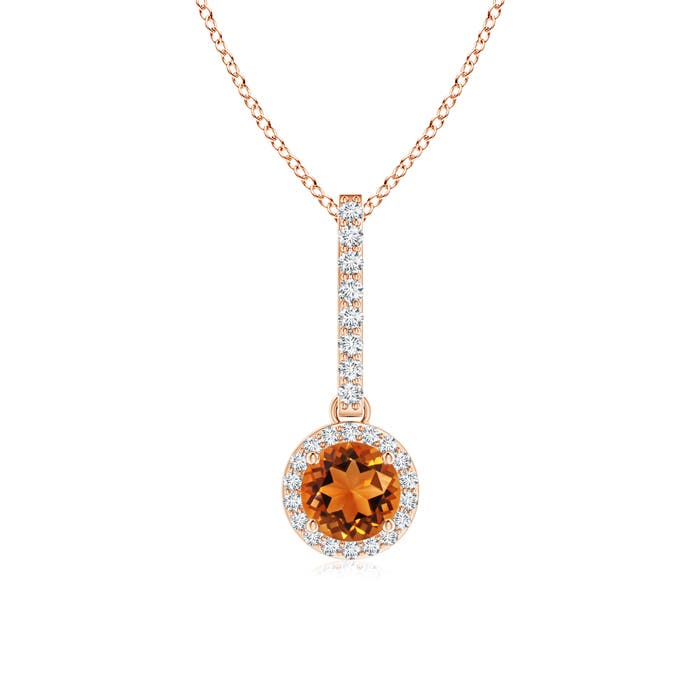 AAAA - Citrine / 0.6 CT / 14 KT Rose Gold