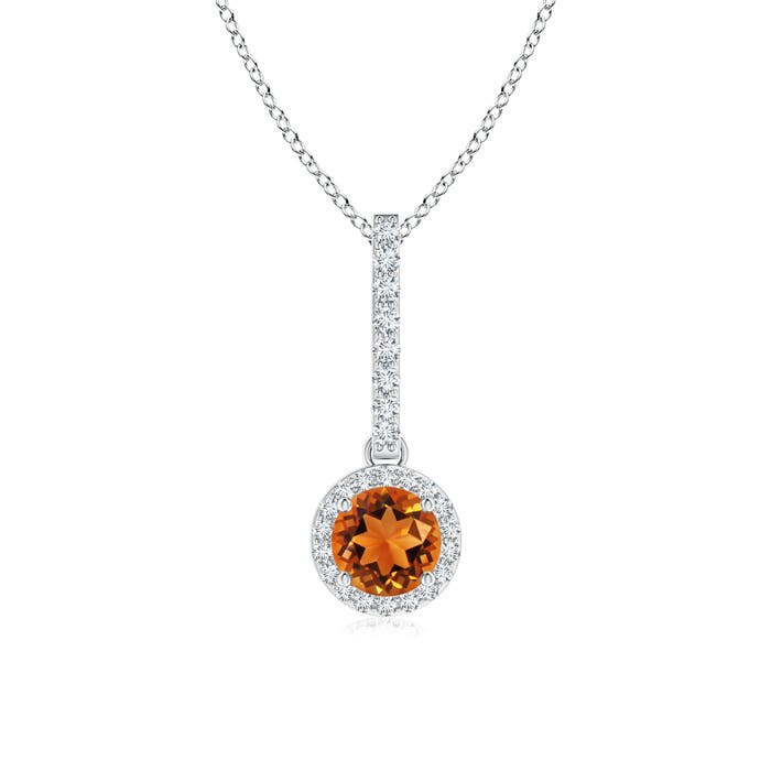 AAAA - Citrine / 0.6 CT / 14 KT White Gold