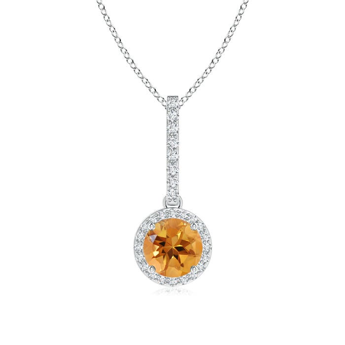 AA - Citrine / 0.88 CT / 14 KT White Gold