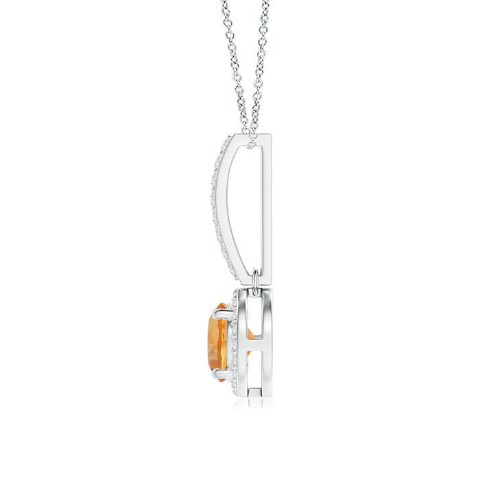 AA - Citrine / 0.88 CT / 14 KT White Gold