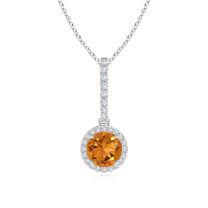 AAA - Citrine / 0.88 CT / 14 KT White Gold