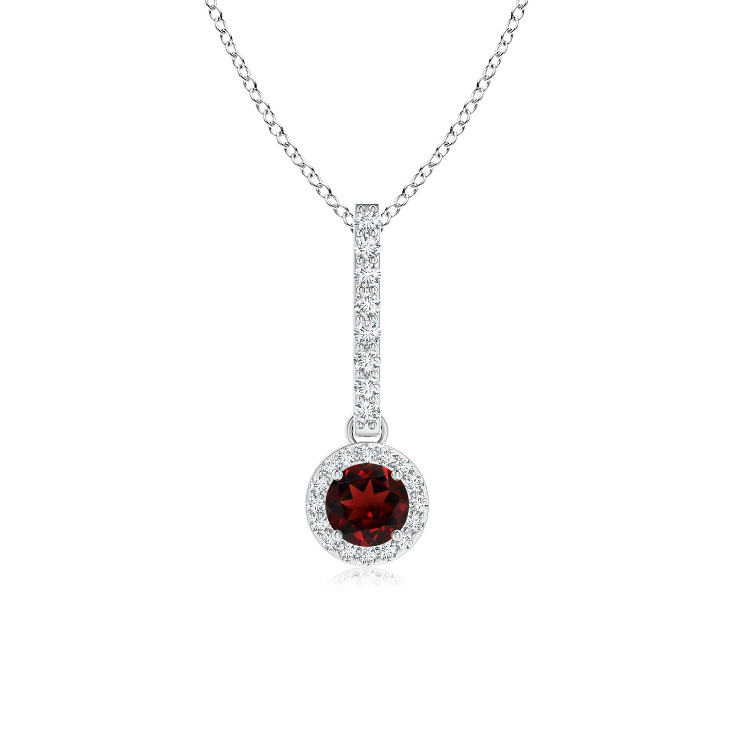 AAA - Garnet / 0.45 CT / 14 KT White Gold