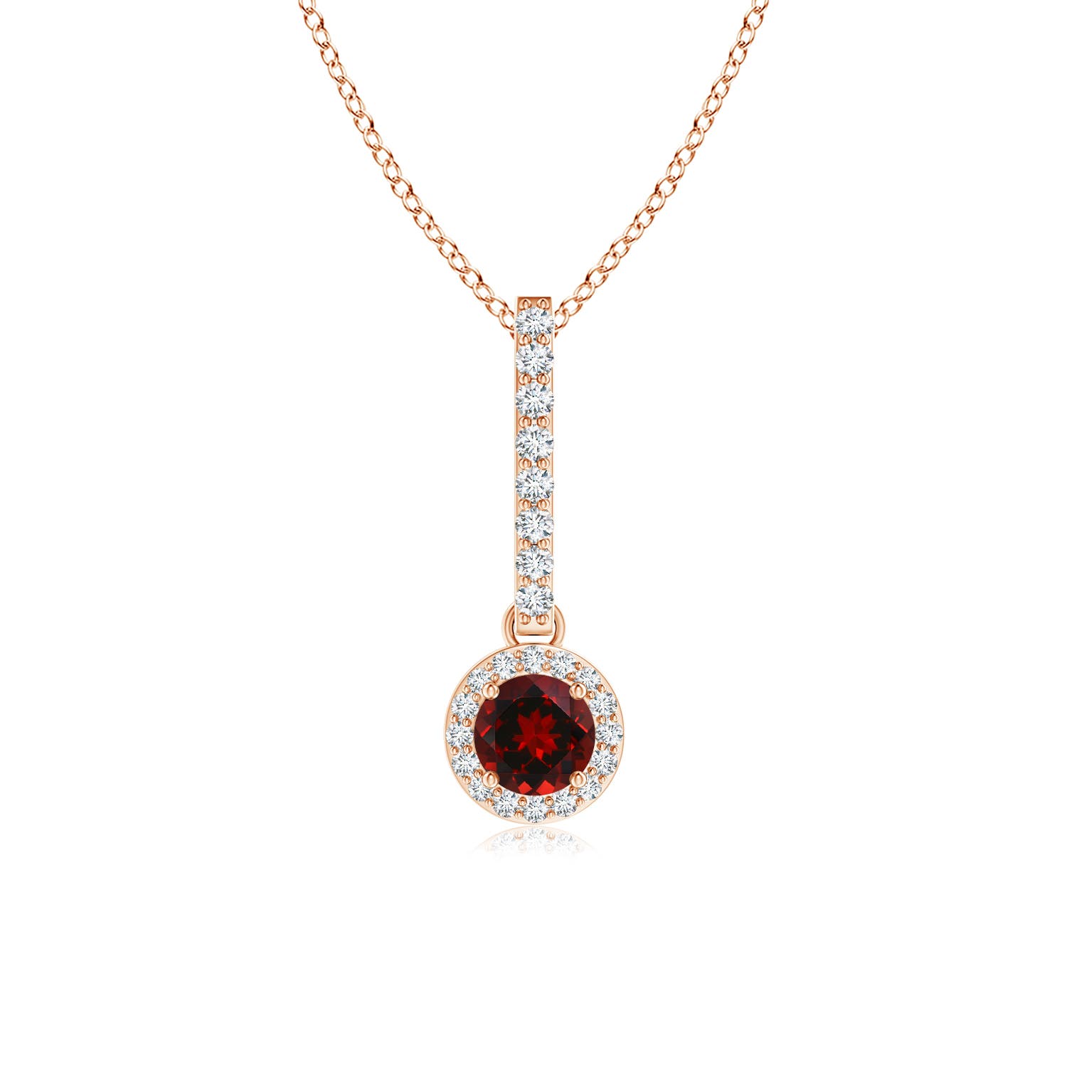 AAAA - Garnet / 0.45 CT / 14 KT Rose Gold