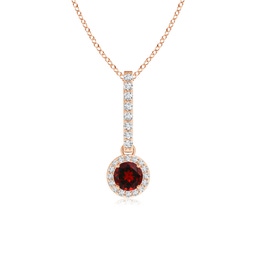 Halo Rose Gold Garnet Necklaces & Pendants