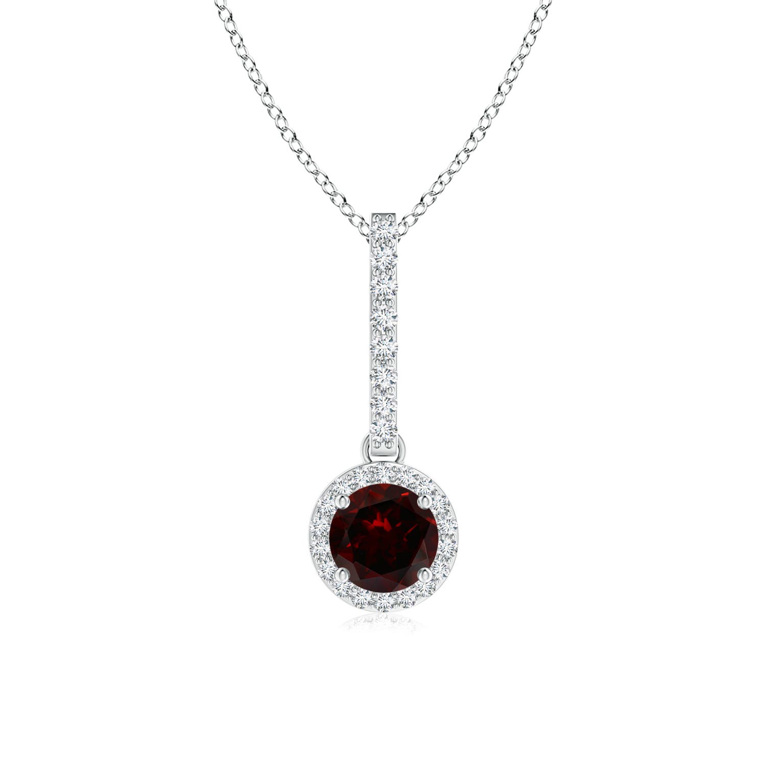 A - Garnet / 0.75 CT / 14 KT White Gold