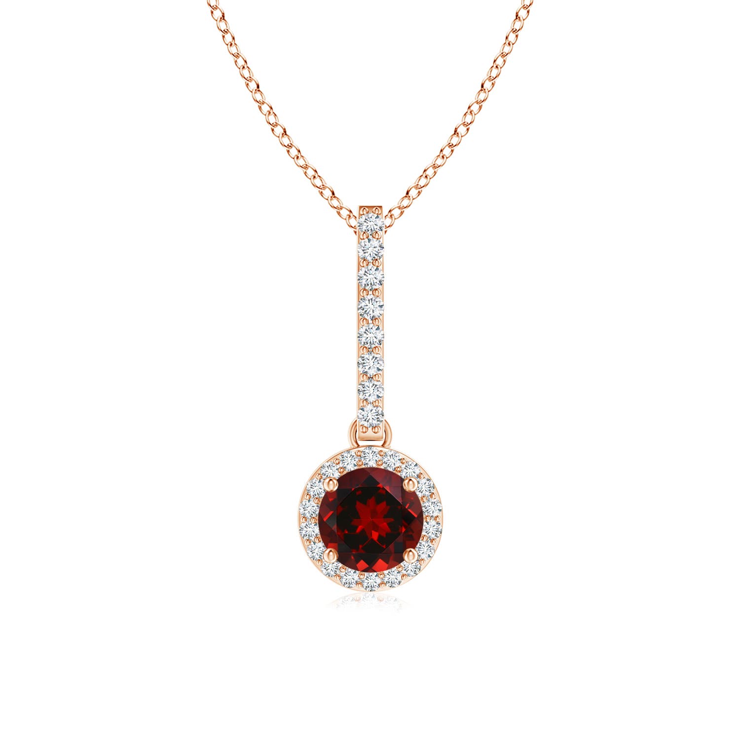 AAAA - Garnet / 0.75 CT / 14 KT Rose Gold