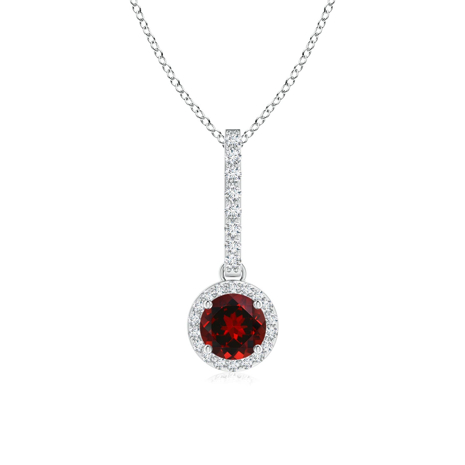 AAAA - Garnet / 0.75 CT / 14 KT White Gold